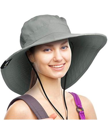 Solaris Wide Brim Sun Hat UPF 50+ Sun Protection Outdoor Hiking Gardening Hat for Women and Men Grey