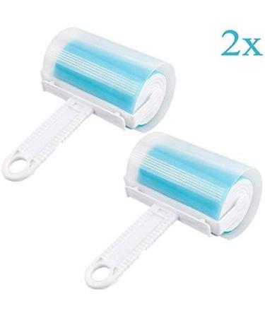 JZK 2X Blue Sticky Roller Lint Roller | Washable & Reusable Pet Hair Remover for Clothes Dust & Lint | Perfect for Travel & Home - Buy Online on GoSupps.com
