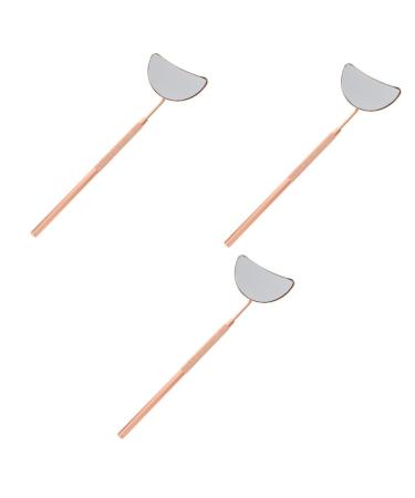 Ultechnovo 3 STK eyelash-piping mirror frame extension mirror.Large eyelash mirror for eyelash extension dental care control mirror Rustproof steel false eyelashes travel foldable ros goldx3st 15.5x5x0.5cmx3pcs