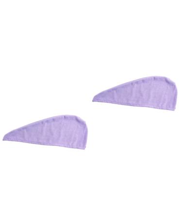 FOMIYES Lot De 2 Bonnets De S chage pour Cheveux Serviette Turban S chage Rapide mediumx2pcs Violetx2pcs