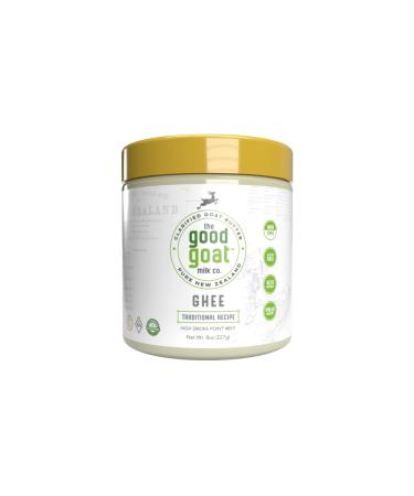 Good Goat Milk Company - Goat Milk Ghee - Clarified Goat Butter from New Zealand | Paleo, Keto Friendly, Non-GMO, Hormone, Antibiotic, Gluten and Glyphosate Residue Free - 8oz (227g) 8 Ounce (Pack of 1)