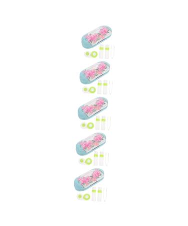 Solustrie 5 sentences double-layer glasses case actually family container for lenses travel lens kit travel accessories contact lens solution interchangeable contact holder outdoor glass