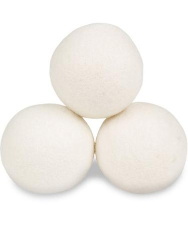 Wool Dryer Balls - Smart Sheep 3-Pack - XL Premium Natural Fabric Softener Award-Winning - Wool Balls Replaces Dryer Sheets - Wool Balls for Dryer - Laundry Balls for Dryer White