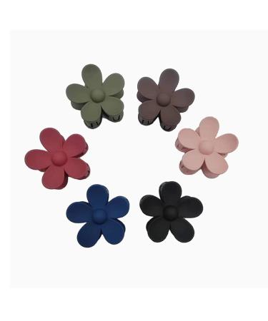 Flower Claw Clips for Hair | Strong Hold and Non Slip Flower Claw Clips for Thick Hair | Big Cute Daisy Hair Clips | Large Flower Hair Claw Clips for Women Curly Thin Thick Hair 6pcs (Fall Colors)
