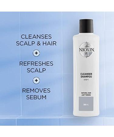 Nioxin System 1 Hair Treatment Kit for Natural Hair with Light Thinning - Scalp Therapy & Thickening Shampoo 1L - Buy Online on GoSupps.com