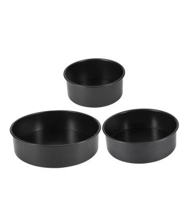 Zerodeko 3pcs Set Chiffon Cake Mold Mini Cake Pans Baking Cake Pan Nonstick Bakeware Deep Cake Pans Dessert Molds Cheesecake Pan Round Cake Pans Wedding Cooking Utensils Bread Carbon Steel