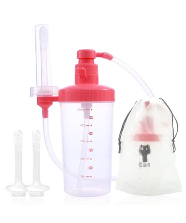 Vaginal Cleansing Portable Bidet for Women Vaginal Douche for Vaginal Health Reusable Manual Pressure Enemas for Douche 500 ml with 3 nozzles and Storage Bag and Dust Cover