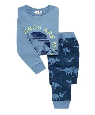 artie Baby Boys Comfortable Pyjamas for Kids Nightwear Children Footless 100% Cotton Long Sleeve Pjs Outfit Sets of 2 Pieces Pajamas for 12 Months to 8Years Old 5-6 Years Blue