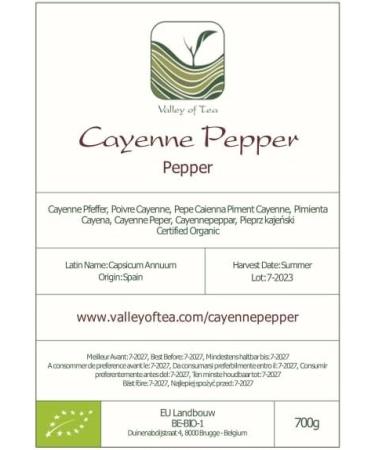 Organic Cayenne Pepper Whole Spice - Hot and Spicy - Dried Red Peppers 700g - Buy Online on GoSupps.com