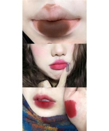 BADALO Velvet Mist Water Mist Lip Mud Soft Silky Matte Matte Vegan White Nonstick Lip Gloss Lip Glaze Lipstick Color Set B - Buy Online on GoSupps.com