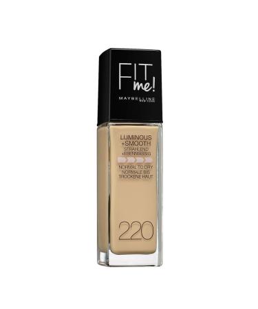 Maybelline New York Make Up Fit Me!Foundation with LSF18 for flawless skin all skin types No. 220 Natural Beige 30 ml No. 220 Natural 30 ml (1 Pack)