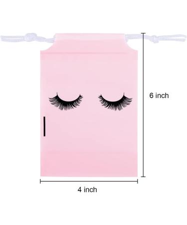 MAGEFY 50 Pieces Pink Eyelash Aftercare Bags - Portable Drawstring Packaging for Lashes Business - Ideal Gift for Girls and Women - 6 x 4 Inches - Buy Online on GoSupps.com