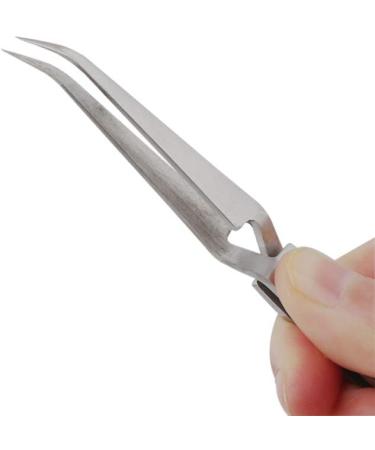 Precision Stainless Steel Tweezers for Soldering - SMD Cross Locking & Fine Curved Tips - Ideal for Electronics & Craft - Buy Online on GoSupps.com