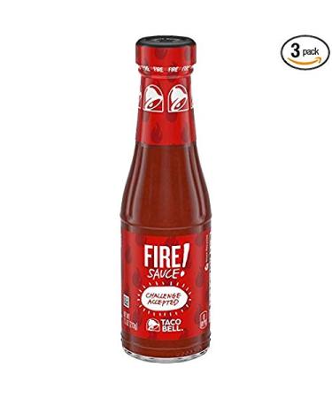 Taco Bell Signature Fire Sauce 7.5 Fl Oz - Pack of 3 | Spicy Condiment Combo - Buy Online on GoSupps.com