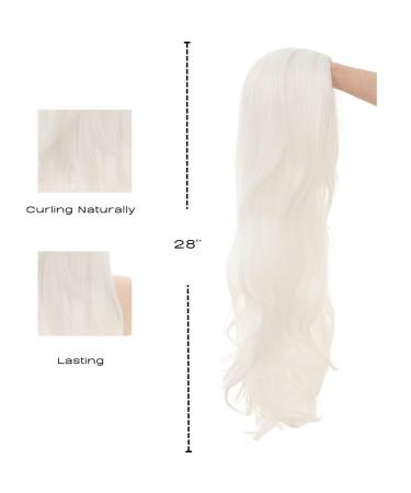 White Long Curly Wig for Women Wavy Synthetic Fiber Cosplay & Daily Wear - Buy Online on GoSupps.com