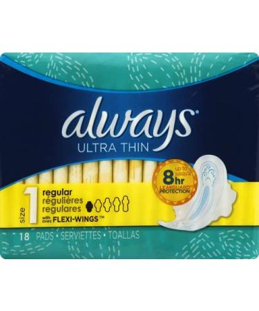 Always Ultra Thin Pads Regular Flexi-Wings 18 ea