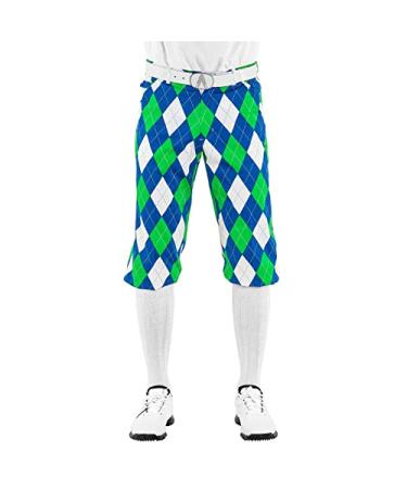 Royal & Awesome Golf Knickers for Men, Crazy Golf Knickers Men, Men Golf Knickers Pants, Golf Outfits for Men 36 Blues on the Green