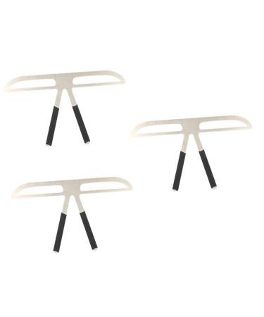 Beavorty 3pcs Eyebrow Ruler Three-point Kits Eyebrow Shaper Stencil Kit Eyebrow Measure Ruler Stainless Steel mediumx3pcs As Shownx3pcs