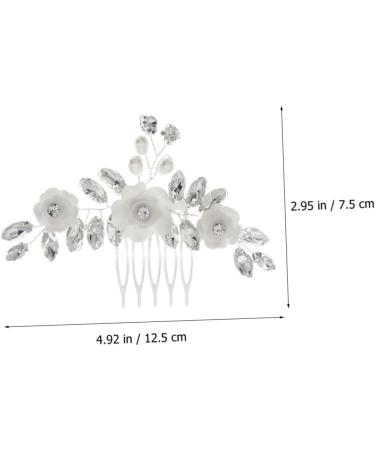 Wedding Hair Accessories Hair Toppers Rhinestone Hair Comb Flower Hair Side Comb Decorative Hair Side Comb Headgear Decorate Wedding Dress Crystal Bride White Soft Pottery Flower - Buy Online on GoSupps.com