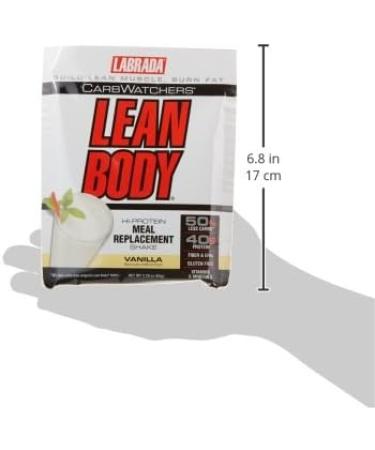 Labrada Nutrition Carb Watchers Lean Body Hi-Protein Meal Replacement Shake Vanilla Ice Cream 2.29-Ounce Packets (Pack of 20) Vanilla Ice Cream 20 pak - Buy Online on GoSupps.com