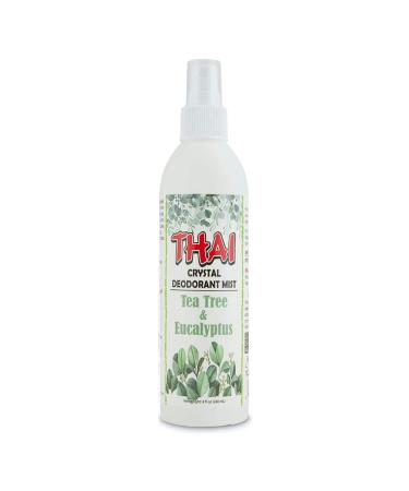 Thai Crystal Deodorant Mist  Natural Deodorant Spray 8 oz (Tea Tree & Eucalyptus)  Deodorant men and women  not tested on animals  product from Thailand