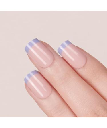 Danni & Toni Half hardened gel nail films (Azure Grace) blue pink French shiny uv gel nail foil nail ticker nail design nail foil self-adhesive wraps 28 sticker azure grace-de