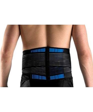 FitMad Adjustable Neoprene Double Pull Lumbar Support Lower Back Belt Brace - Back Pain/Slipped Disc Pain Relief (Large 32-36