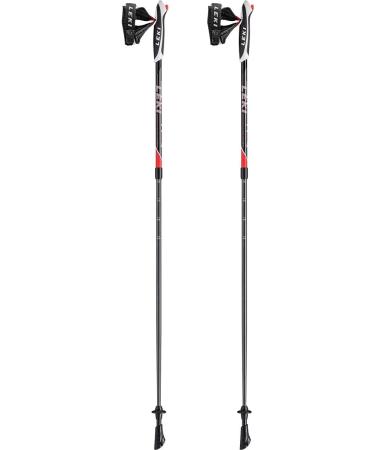 LEKI Spin Nordic Walking Poles - Black Neon Red White | Adjustable 100-130cm | Best International Shipping - Buy Online on GoSupps.com