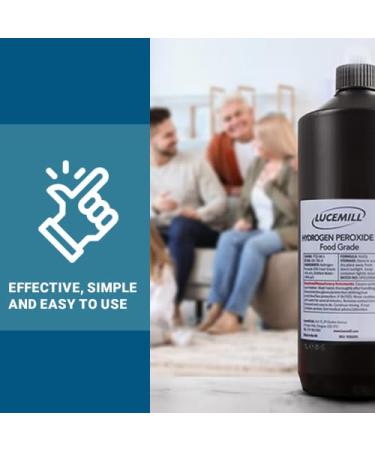 Lucemill Hydrogen Peroxide 6% Food Grade I 1 Litre I Liquid Hydrogen Peroxide Food Grade I Unstabilised I Eco Friendly I Additive Free - Buy Online on GoSupps.com