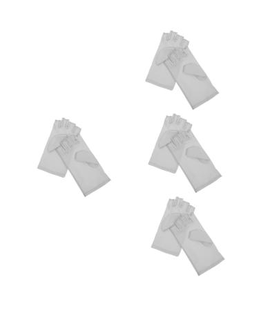 Healeved 4 Pairs Nail Gloves Uv Protection Manicure Gloves Salon Manicure Gloves Uv Protection Gloves Led Gloves Gel Nail Lamp Gloves Sun Gloves Miss Spandex Protector