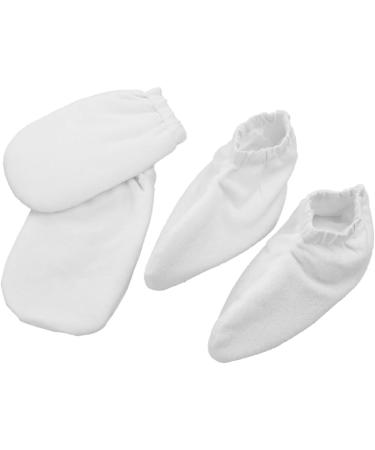 Ipetboom 4 Pairs Bath Mitt Beach Kerchief for Women Paraffin Wax Gloves Foot Spa Cover Bath Mitt Insulated Bottle Bag Laundry Dispenser Insulated Gloves Product White Hand - Buy Online on GoSupps.com
