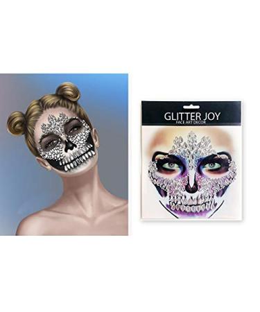 Day of the Dead Sugar Skull Face Jewels - 6-Pack Rhinestone Skeleton Gems for Halloween - Buy Online on GoSupps.com