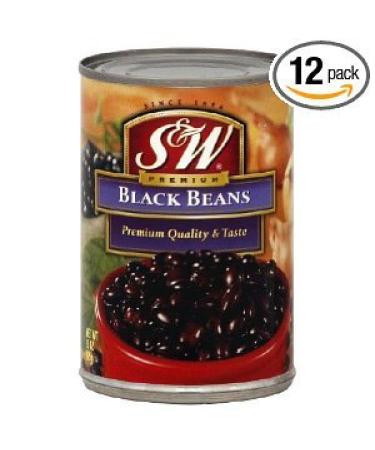 S&W Black Beans 15 oz (Pack of 12) - Premium Quality Beans for Versatile Cooking - Buy Online on GoSupps.com