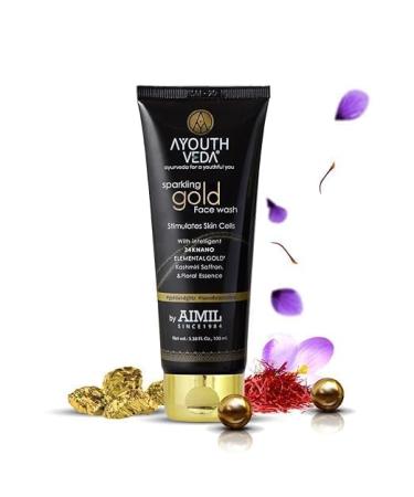 Sparkling 100 ml Gold Face Wash | Face Wash for Glowing Skin Men and Women | Suitable for Normal & Dry Skin