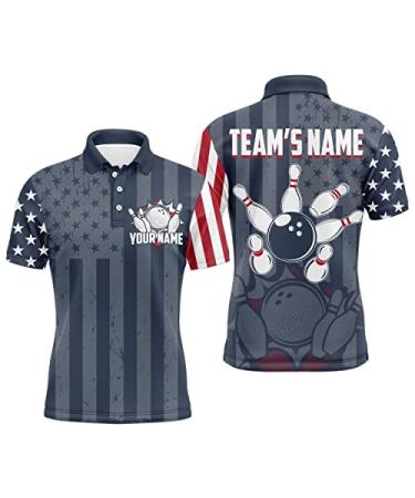PIONAMZIOZ Custom Bowling Shirt for Men, Personalized Bowling Jersey with Name and Team Name, Men's Bowling Polo Shirt BDT Style 1