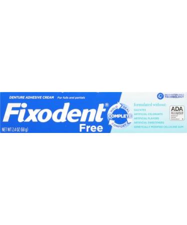 Fixodent Complete Free Denture Adhesive Cream 2.4 Oz - Long-Lasting Hold for Comfortable Wear | Shop Internationally - Buy Online on GoSupps.com