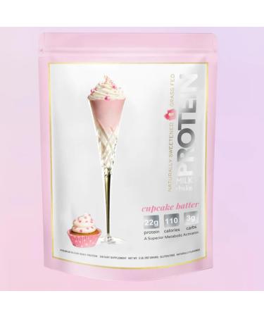 Protein Milkshake Low Carb Grass Fed Whey Protein Powder (Cupcake Batter 60 Servings (Pack of 1)) Cupcake Batter 3.15 Pound (Pack of 1)