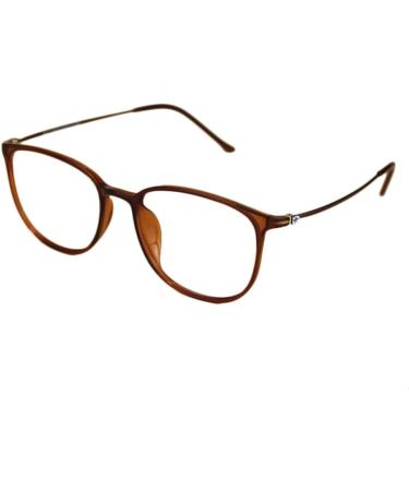 Buy Koosufa Classic Retro Nerd Glasses Frames for Men & Women | Ultra Light TR90 Panto Glasses - Brown with Case - International Shipping Available - Buy Online on GoSupps.com