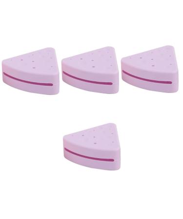 FRCOLOR 4pcs Silicone Beauty Powder Puff Storage Tool Makeup Puff Holder Cosmetic Sponge Storage Holder Triangular Powder Puff Case Makeup Sponge Holder Breathable