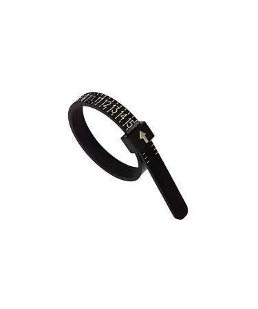 1 Pack US Ring Sizer Measuring Gauge 1-17 US Rings Size Plastic Finger Sizing Measure Tool Reusable Black