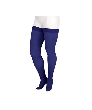 Juzo Soft 20-30 mmHg Thigh High w/Silicone Top Band Navy Short V