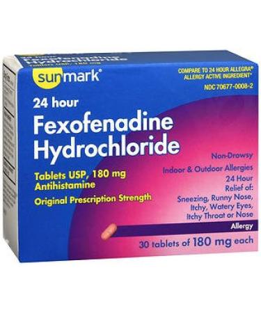 Sunmark Fexofenadine Hydrochloride 180 mg Tablets - 30 ct