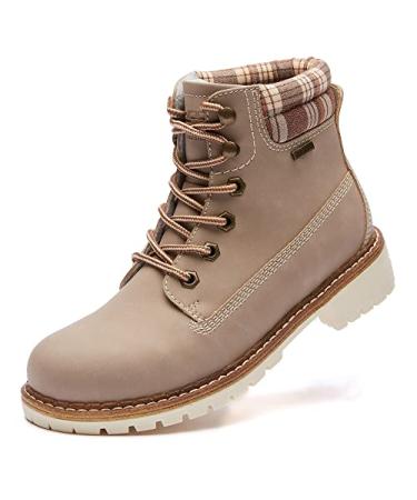 SDONY Womens Boots Fashion Waterproof Hiking Boots Anti-Slip Cute Boots Lace-up Casual Boots Desert Taupe 6