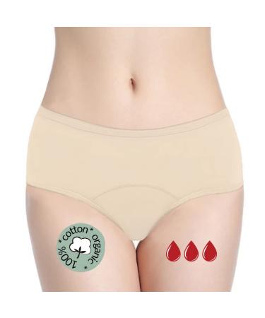 Noblood period underwear 2-3 tampons - washable - cotton - ecologically - menstruation - underwear for the period - periode briefs - absorbing - girls - XXS / 3XL Nude -Mohina XXL