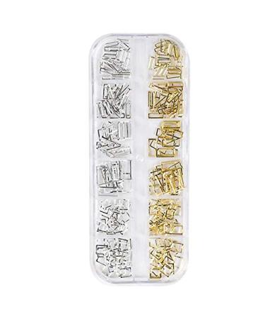 Desikixudy Star Month Gold and Silver Nail Art Metal Shell 3D Nail Decoration Studs Rhinestones Nail Art Design Charms Stone 07