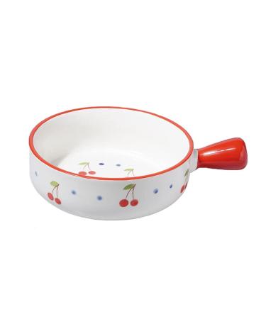 Dishes Ceramic Handle Bowl Fruit Salad Breakfast Bowl Instant Noodle Dishes Creative Cute Baking Household Kitchen Tableware (Color : J) (D)