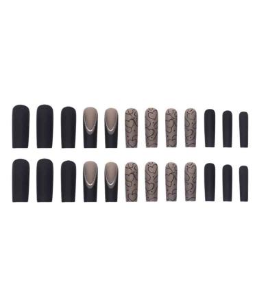 LOVE Design Foccna Black Press on Nails - 24 pcs Extra Long Clear Square Acrylic False Nails for Women and Girls - Buy Online on GoSupps.com