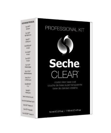 Seche Clear Professional Kit  Crystal Clear Base Coat for Nail Polish  4 oz & 0.5 oz Refill 4 Ounce & 0.5 Ounce Refill
