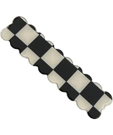New 2025 Women Elegant Black White Checkerboard Geometric Hairpins Sweet Side Hair Clips Barrettes Fashion Hair Accessories Jewelry Fashion Accessories Creative Gift - Buy Online on GoSupps.com