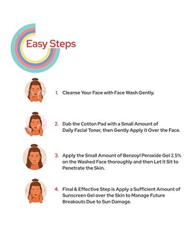 Benzoyl Peroxide Pimple Care Kit - 4 in 1 Acne Treatment with 2.5% Gel 4% Face Wash Toner & Sunscreen - Buy Internationally - Buy Online on GoSupps.com
